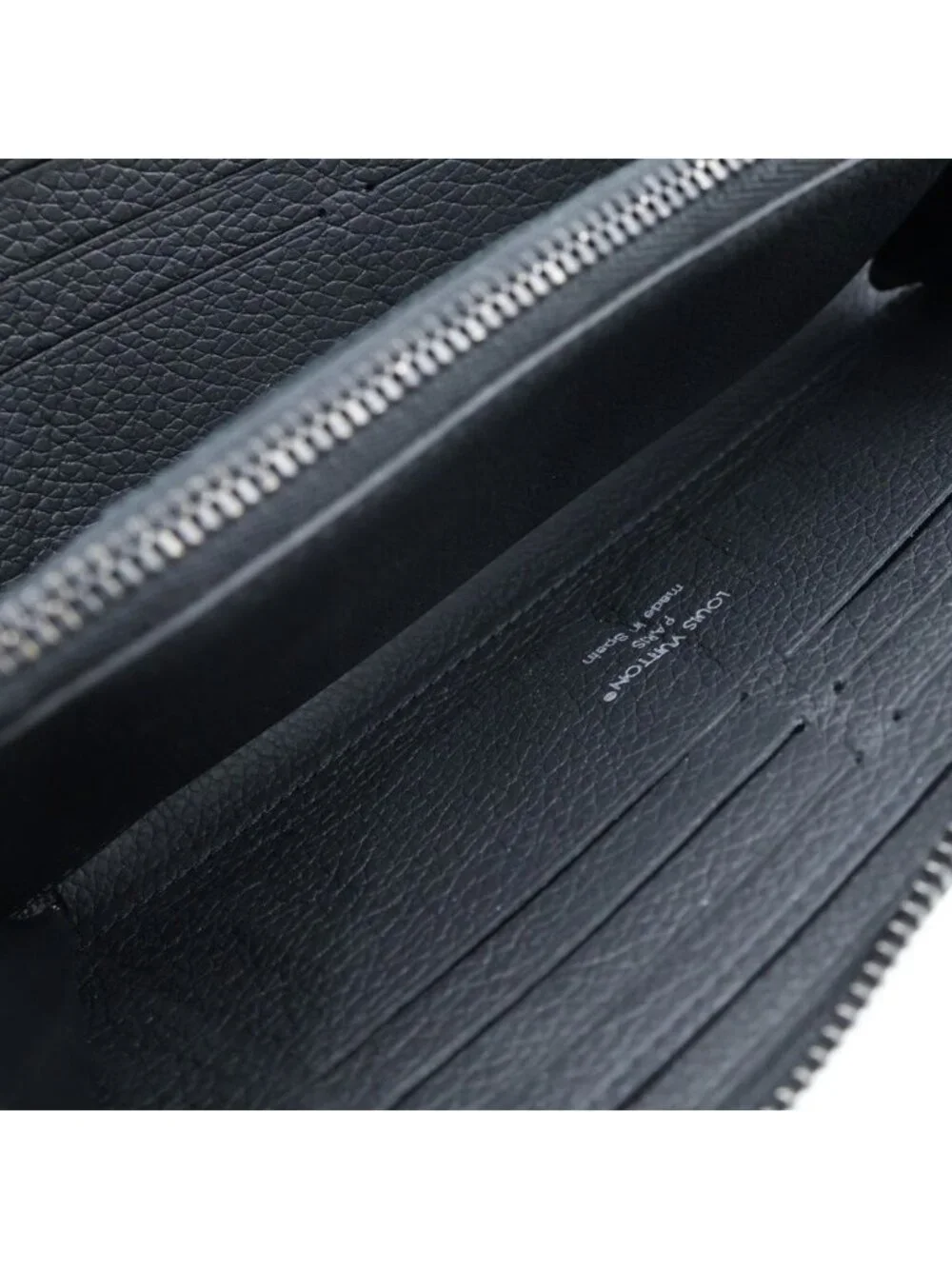 Louis Vuitton Damoflage Zippy Wallet Horizontal Card Case Black Leather